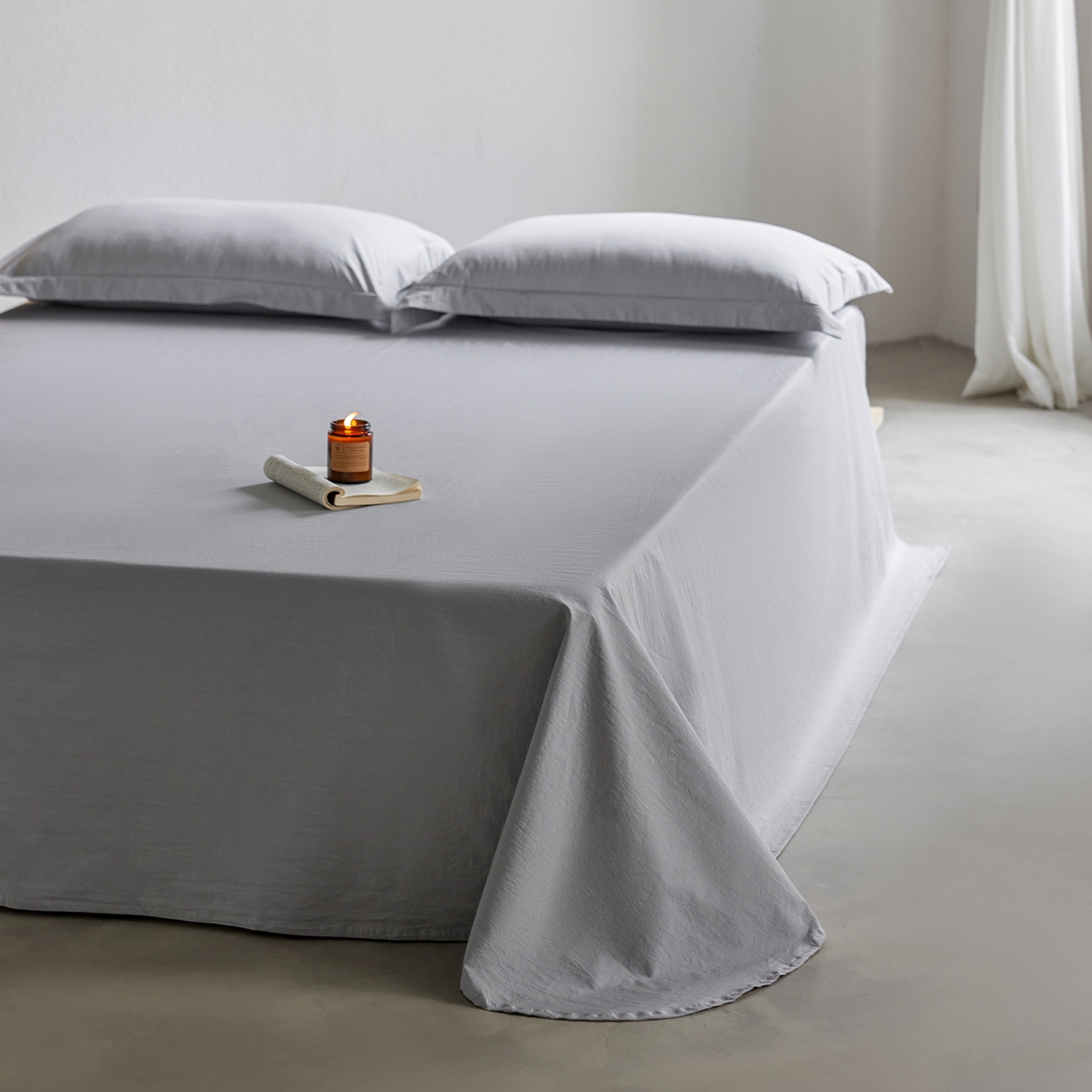 91家纺网 家纺一手货源 找家纺 轩和家居 2025新款70S砂洗长绒棉床单 松烟