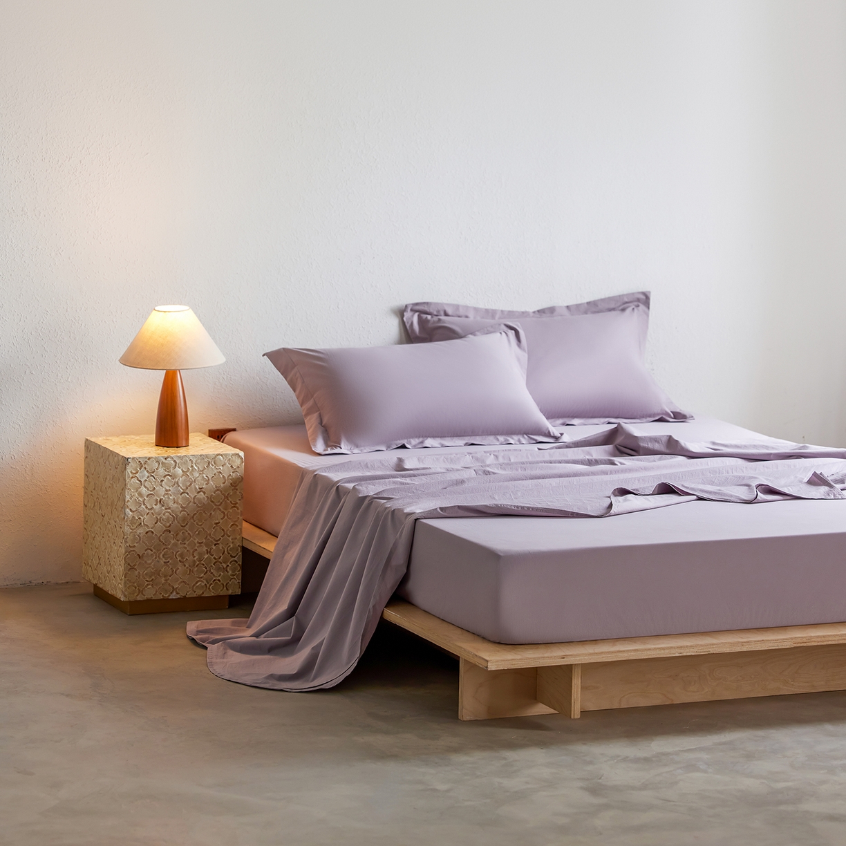 91家纺网 家纺一手货源 找家纺 轩和家居 2025新款70S砂洗长绒棉单床笠 烟凝