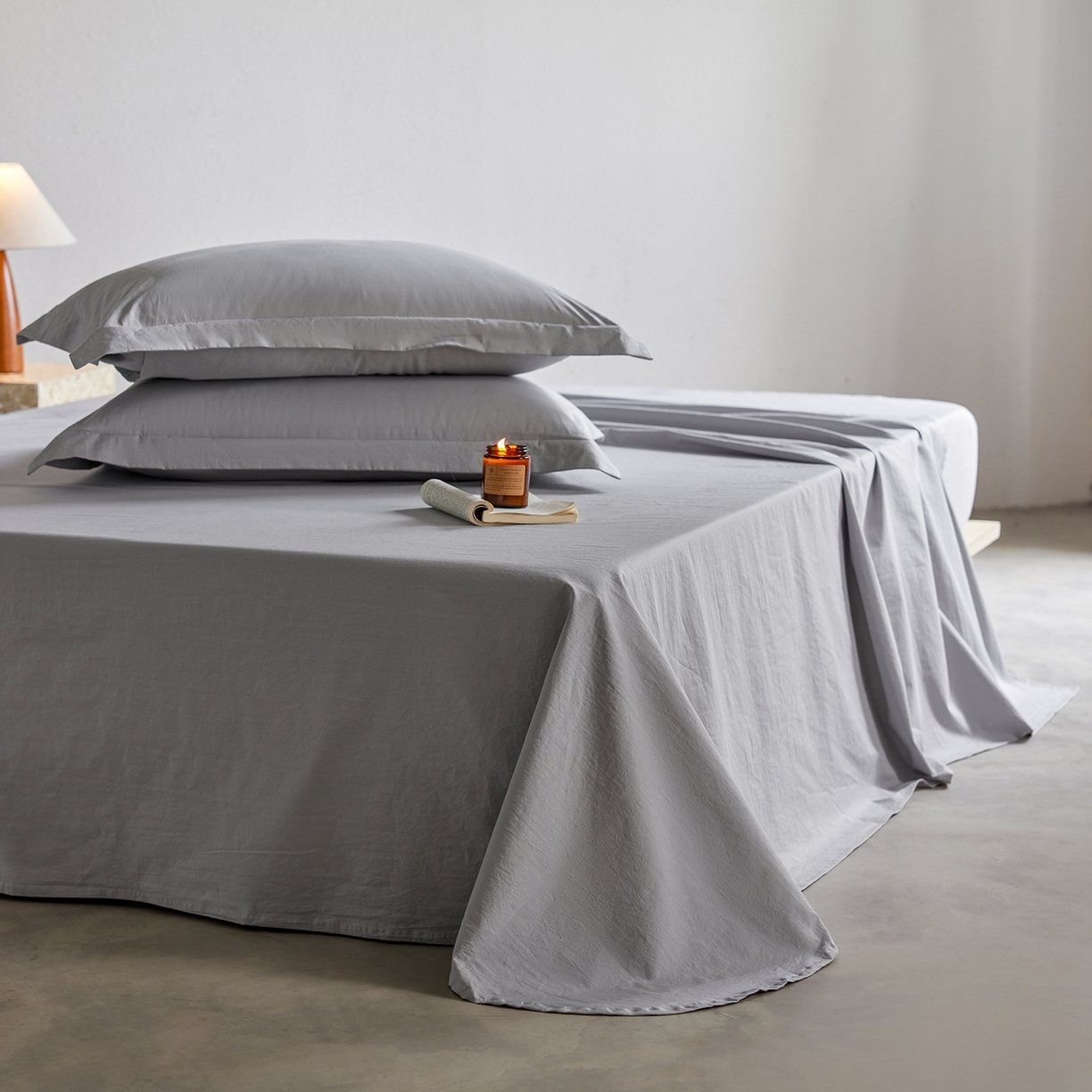 91家纺网 家纺一手货源 找家纺 轩和家居 2025新款70S砂洗长绒棉床单 松烟