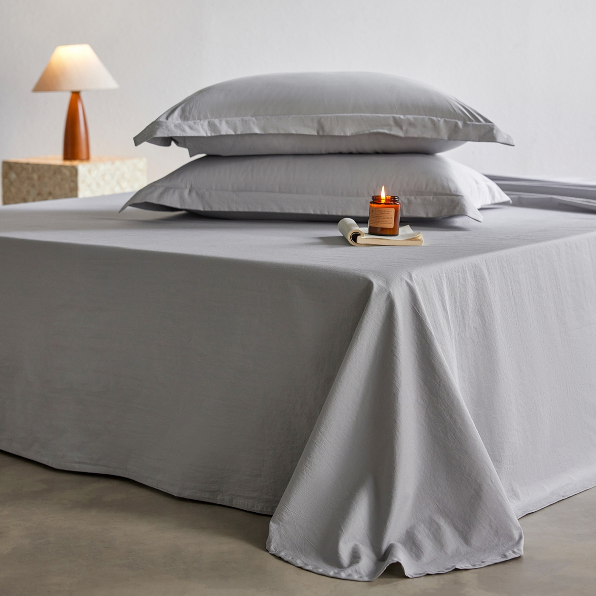 91家纺网 家纺一手货源 找家纺 轩和家居 2025新款70S砂洗长绒棉床单 松烟