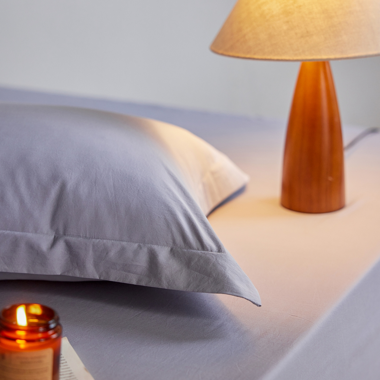 91家纺网 家纺一手货源 找家纺 轩和家居 2025新款70S砂洗长绒棉枕套 云水