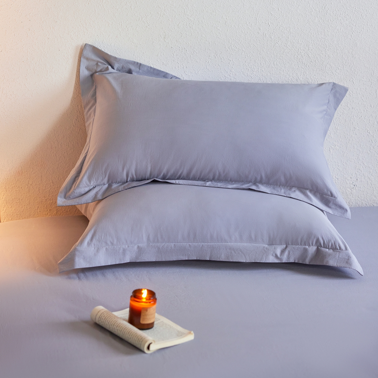 91家纺网 家纺一手货源 找家纺 轩和家居 2025新款70S砂洗长绒棉枕套 云水