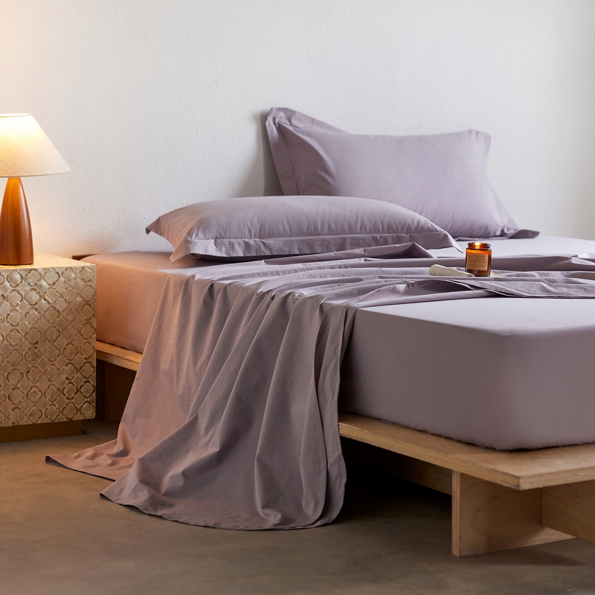 91家纺网 家纺一手货源 找家纺 轩和家居 2025新款70S砂洗长绒棉床单 烟凝