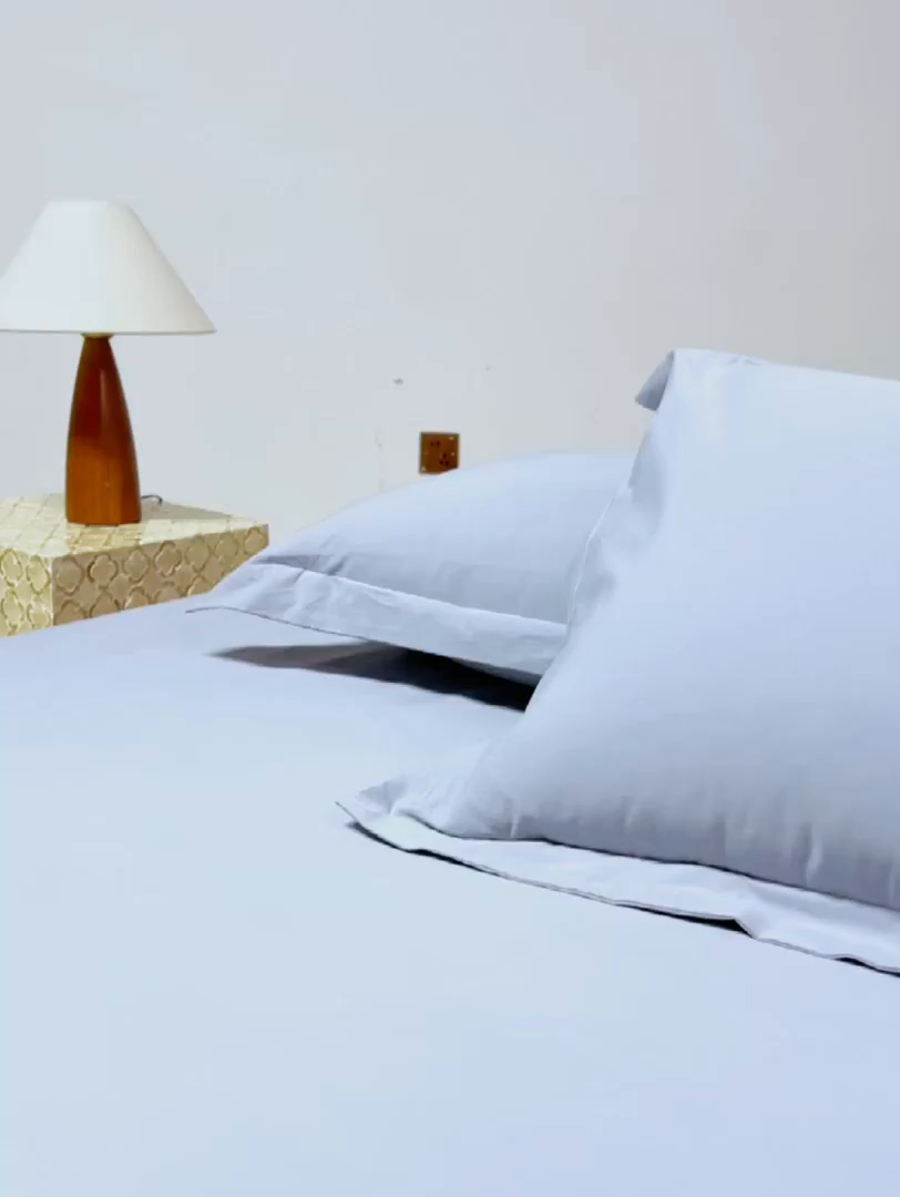 91家纺网 家纺一手货源 找家纺 轩和家居 2025新款70S砂洗长绒棉枕套 云水