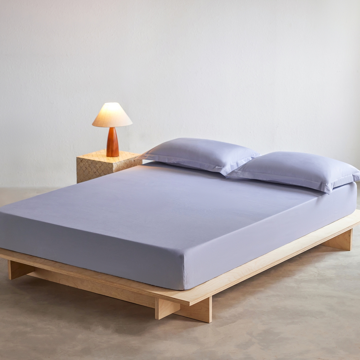 轩和家居 2025新款70S砂洗长绒棉单床笠 云水