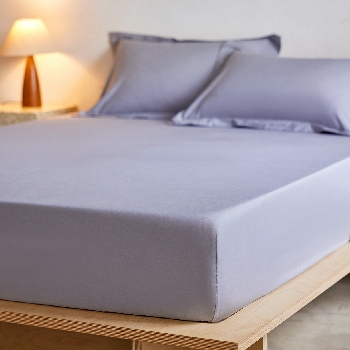 91家纺网 家纺一手货源 找家纺 轩和家居 2025新款70S砂洗长绒棉单床笠 云水