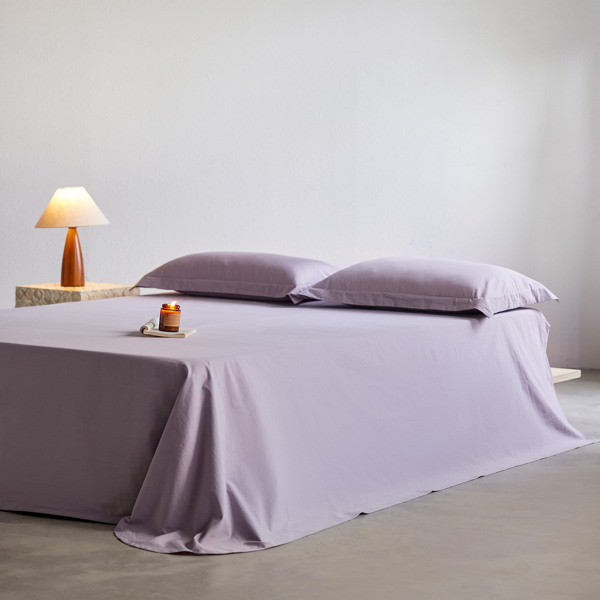 91家纺网 家纺一手货源 找家纺 轩和家居 2025新款70S砂洗长绒棉床单 烟凝