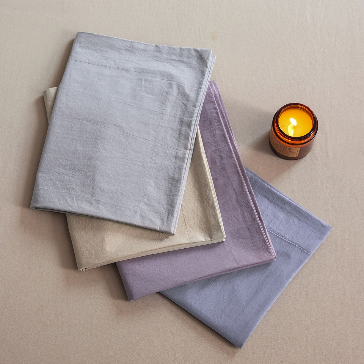 91家纺网 家纺一手货源 找家纺 轩和家居 2025新款70S砂洗长绒棉枕套 组合