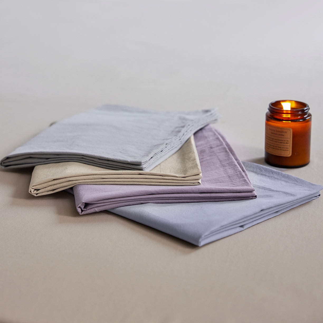 91家纺网 家纺一手货源 找家纺 轩和家居 2025新款70S砂洗长绒棉枕套 组合