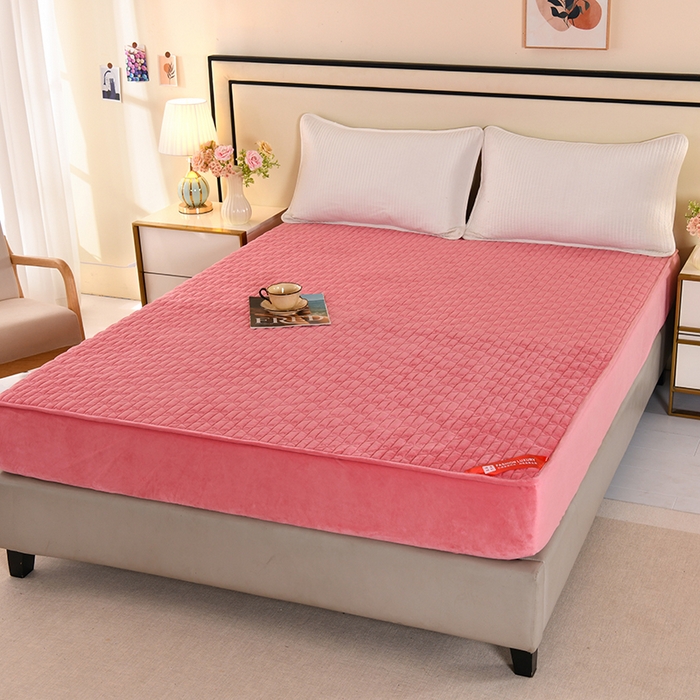 91家纺网 家纺一手货源 找家纺 （总）栩裕纺织 2025新款亲肤绒夹棉保暖床笠