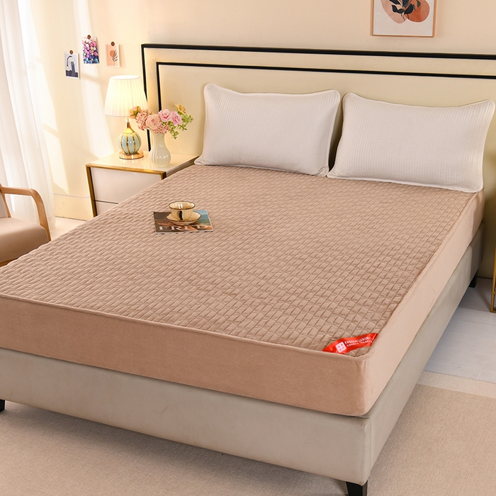 91家纺网 家纺一手货源 找家纺 （总）栩裕纺织 2025新款亲肤绒夹棉保暖床笠