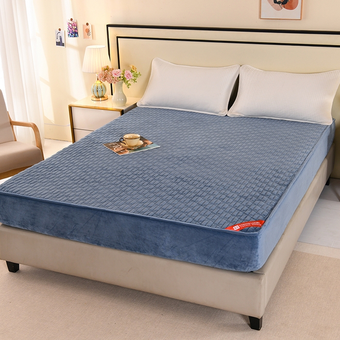 91家纺网 家纺一手货源 找家纺 （总）栩裕纺织 2025新款亲肤绒夹棉保暖床笠