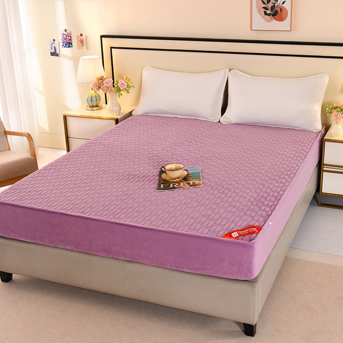 91家纺网 家纺一手货源 找家纺 （总）栩裕纺织 2025新款亲肤绒夹棉保暖床笠