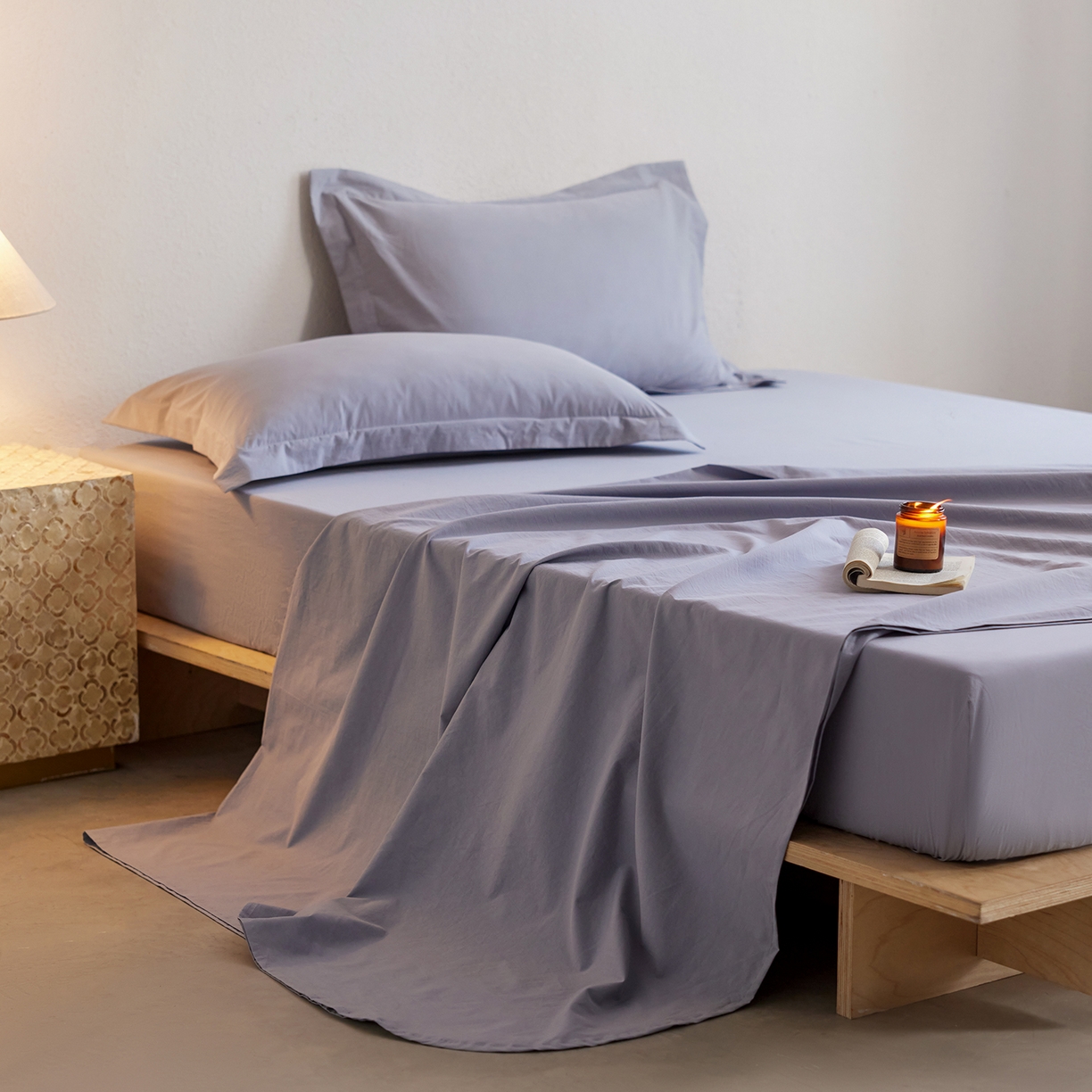 91家纺网 家纺一手货源 找家纺 轩和家居 2025新款70S砂洗长绒棉床单 云水