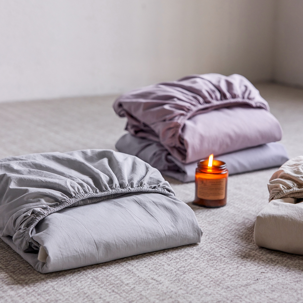 91家纺网 家纺一手货源 找家纺 轩和家居 2025新款70S砂洗长绒棉单床笠 床笠组合