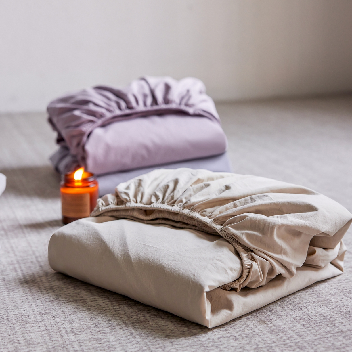 91家纺网 家纺一手货源 找家纺 轩和家居 2025新款70S砂洗长绒棉单床笠 床笠组合