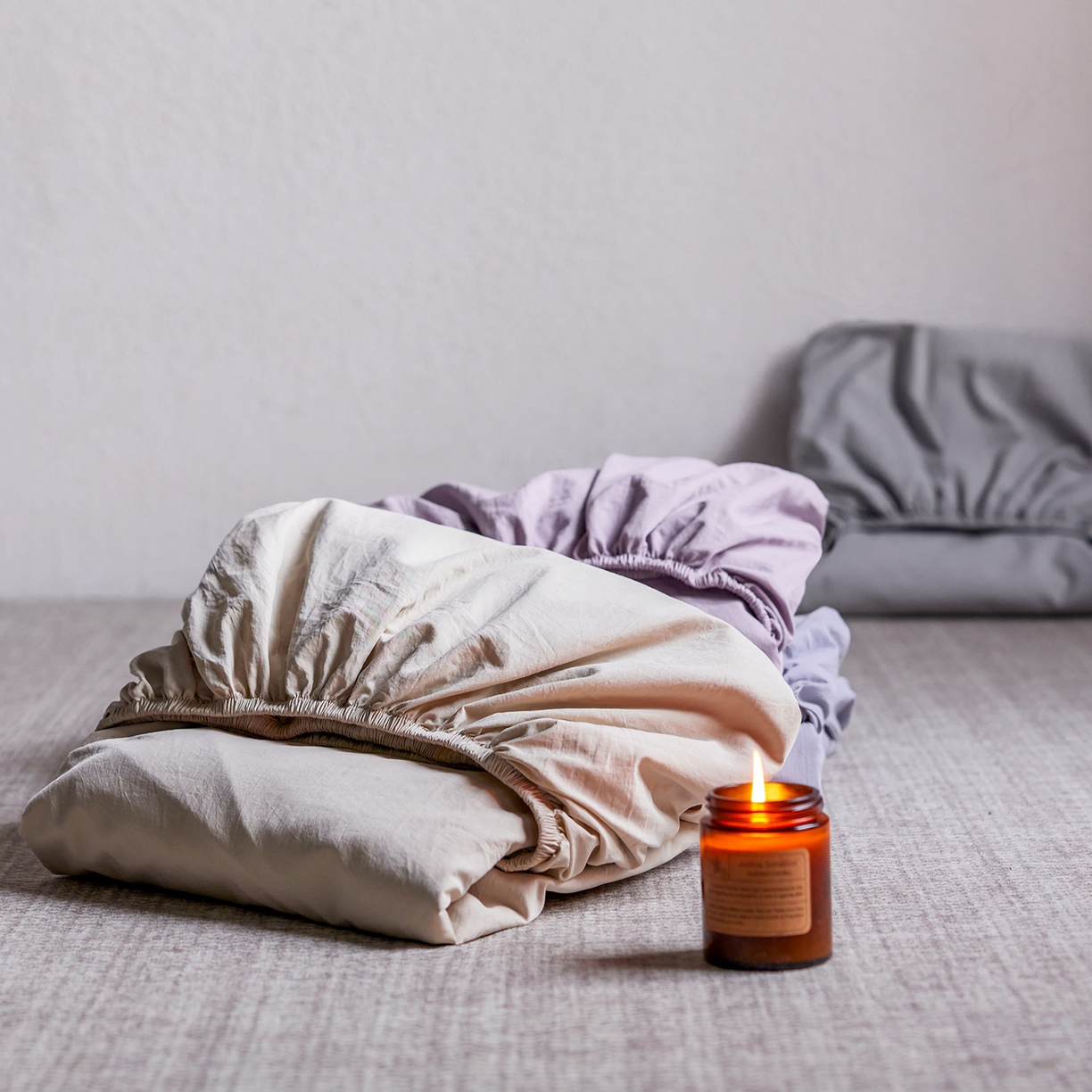 91家纺网 家纺一手货源 找家纺 轩和家居 2025新款70S砂洗长绒棉单床笠 床笠组合