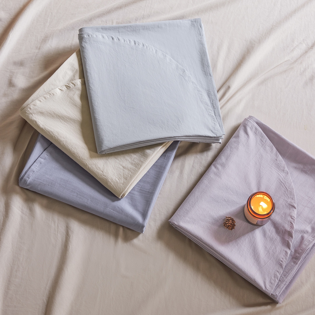 91家纺网 家纺一手货源 找家纺 轩和家居 2025新款70S砂洗长绒棉床单 床单组合