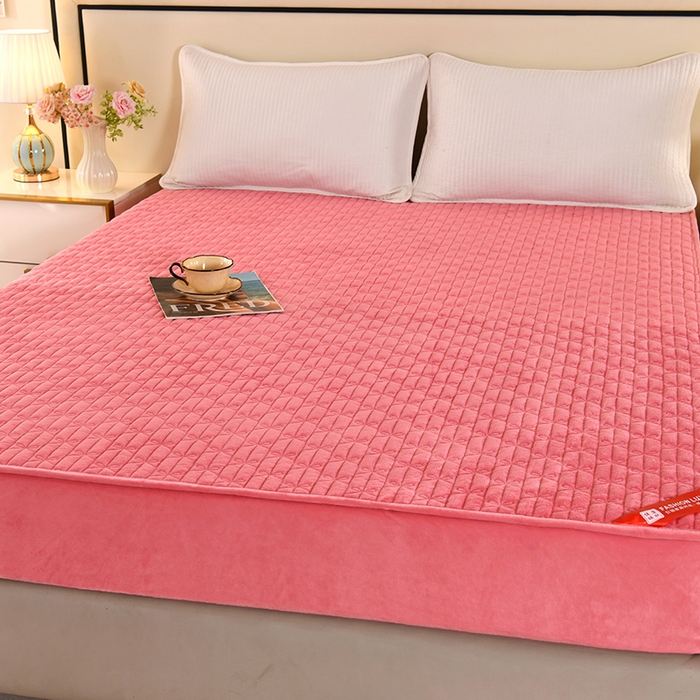 91家纺网 家纺一手货源 找家纺 （总）栩裕纺织 2025新款亲肤绒夹棉保暖床笠