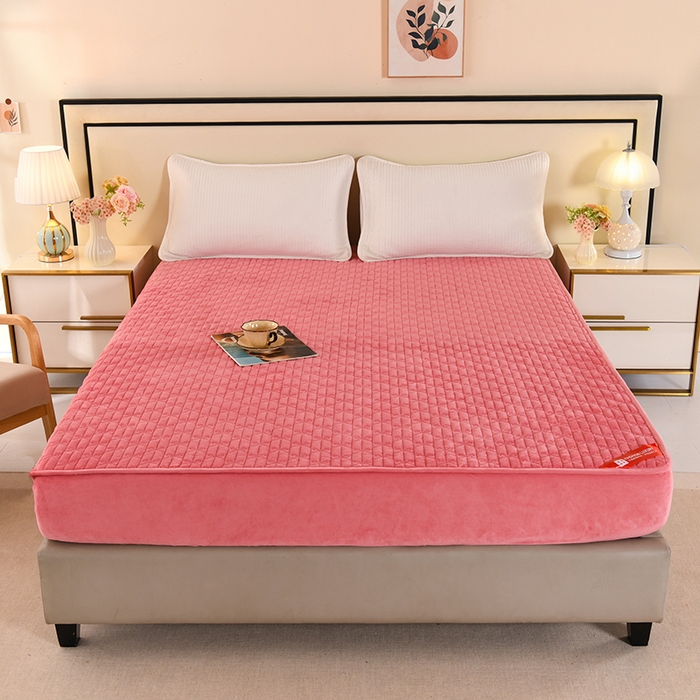 91家纺网 家纺一手货源 找家纺 （总）栩裕纺织 2025新款亲肤绒夹棉保暖床笠