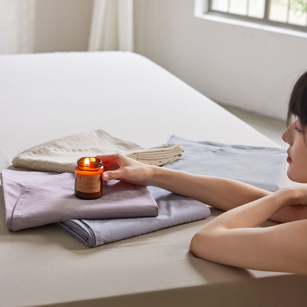 91家纺网 家纺一手货源 找家纺 轩和家居 2025新款70S砂洗长绒棉床单 床单组合