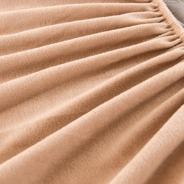 91家纺网 家纺一手货源 找家纺 栩裕纺织 2025新款亲肤绒夹棉保暖床笠 浅咖