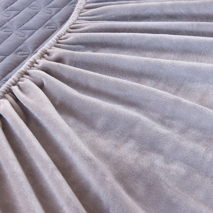 91家纺网 家纺一手货源 找家纺 栩裕纺织 2025新款亲肤绒夹棉保暖床笠 浅蓝