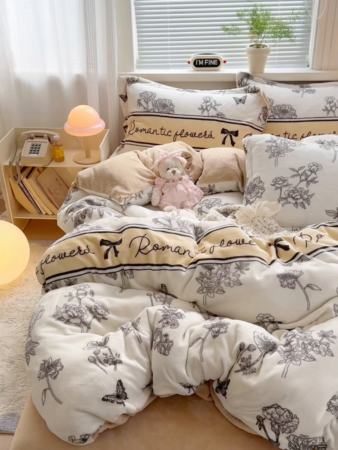 91家纺网 家纺一手货源 找家纺 铭宣 2025新款高克重牛奶绒印花保暖四件套床单床笠单被套款 一帘幽梦