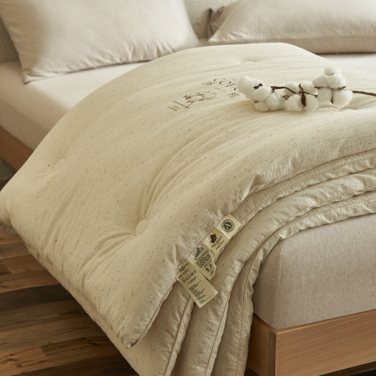 91家纺网 家纺一手货源 找家纺 （总）子由家居 2025新款水洗色织纱原色100%棉花被被子被芯