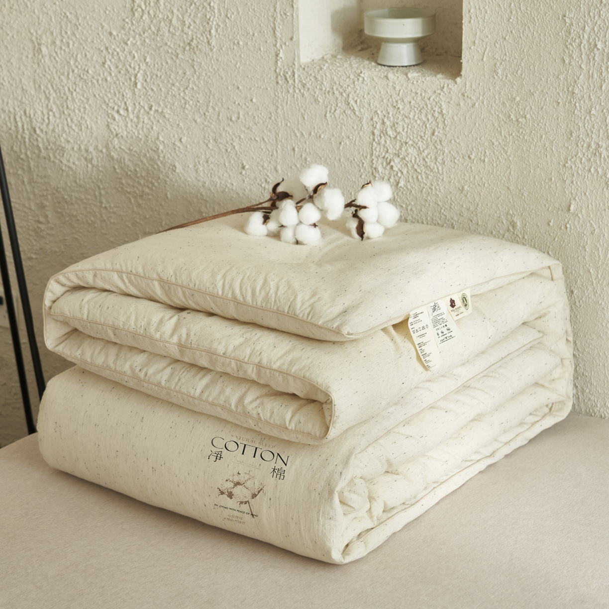 91家纺网 家纺一手货源 找家纺 （总）子由家居 2025新款水洗色织纱原色100%棉花被被子被芯