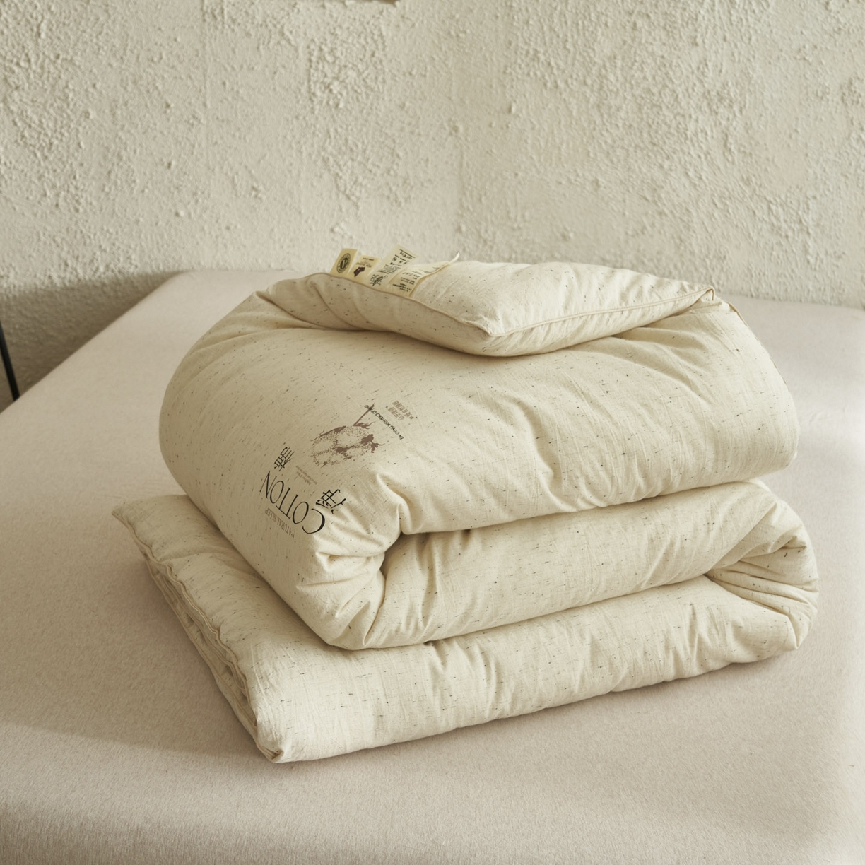 91家纺网 家纺一手货源 找家纺 （总）子由家居 2025新款水洗色织纱原色100%棉花被被子被芯