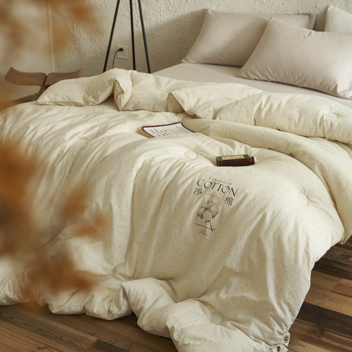 91家纺网 家纺一手货源 找家纺 （总）子由家居 2025新款水洗色织纱原色100%棉花被被子被芯