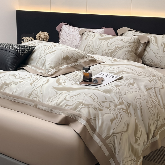 91家纺网 家纺一手货源 找家纺 （总）2025新款高端A类长绒棉夹棉床盖床笠四件套全棉纯棉纯色绗绣四季款保护罩高级感床上用品