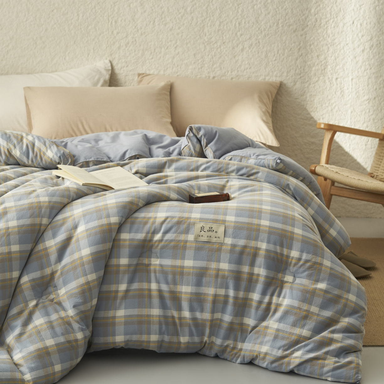 91家纺网 家纺一手货源 找家纺 子由家居 2025新款无印风100%新疆棉花被被子被芯 无印风-莫妮卡