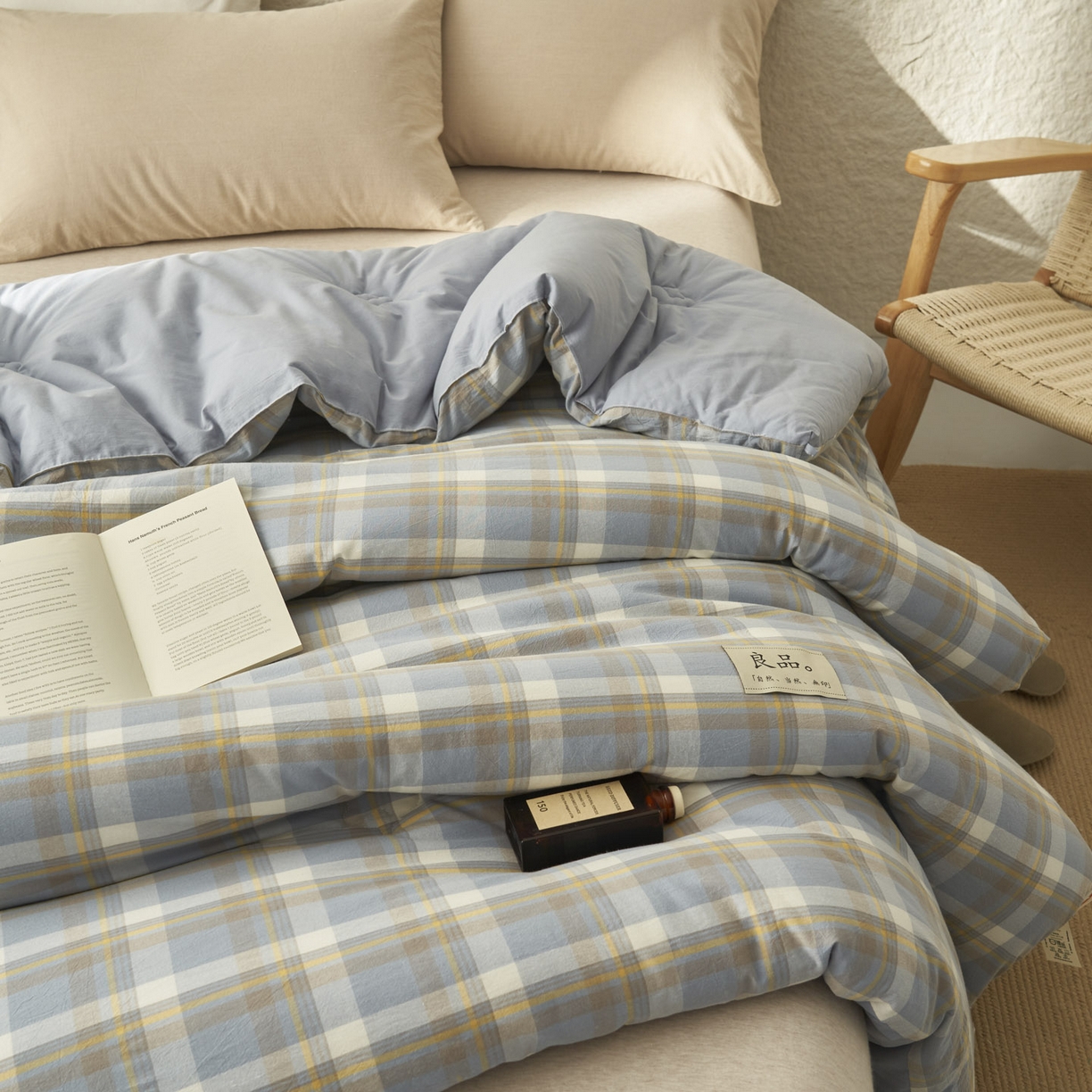 91家纺网 家纺一手货源 找家纺 子由家居 2025新款无印风100%新疆棉花被被子被芯 无印风-莫妮卡