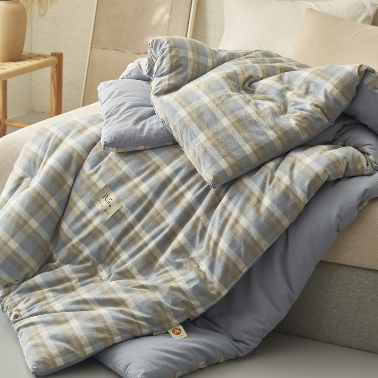 91家纺网 家纺一手货源 找家纺 子由家居 2025新款无印风100%新疆棉花被被子被芯 无印风-莫妮卡