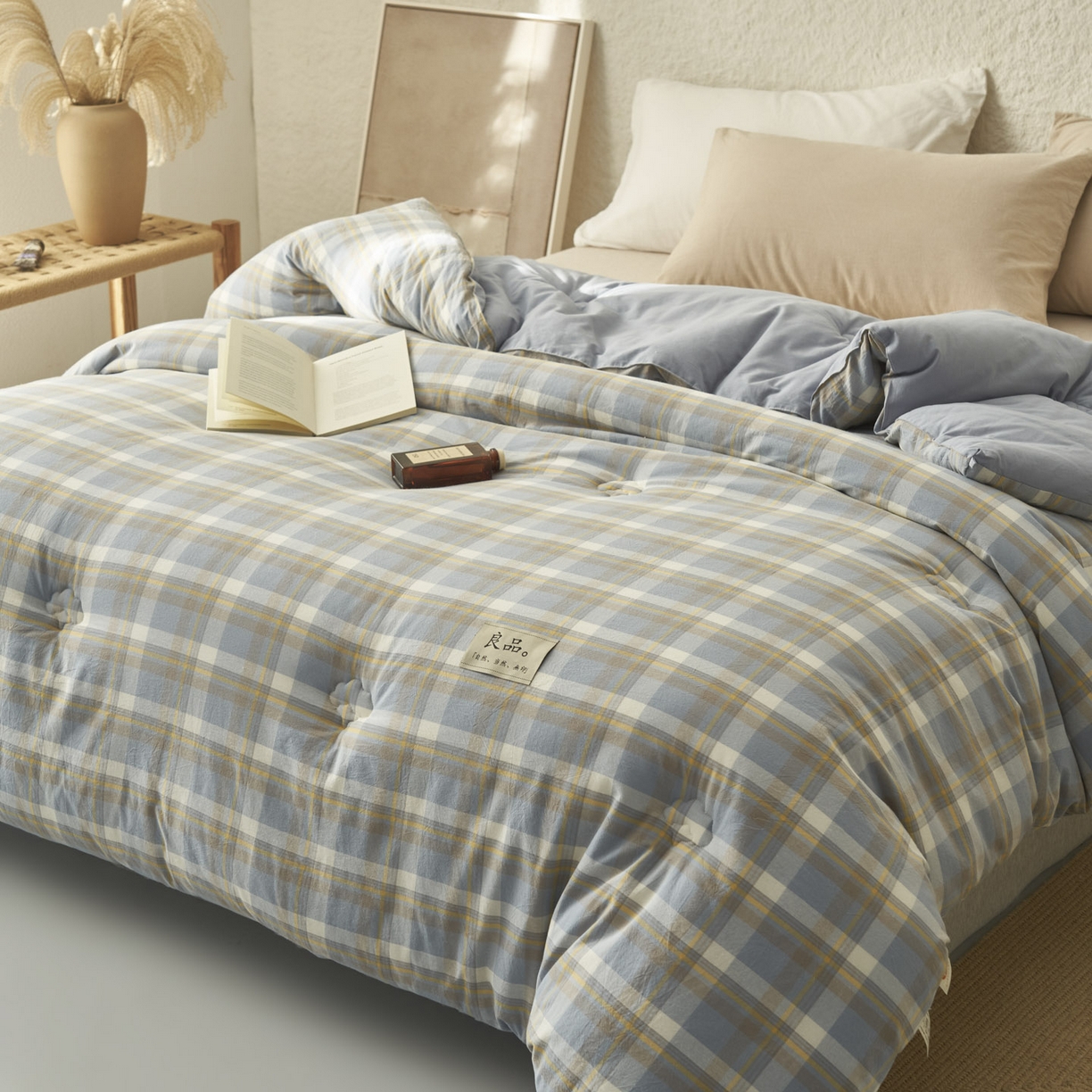 91家纺网 家纺一手货源 找家纺 子由家居 2025新款无印风100%新疆棉花被被子被芯 无印风-莫妮卡