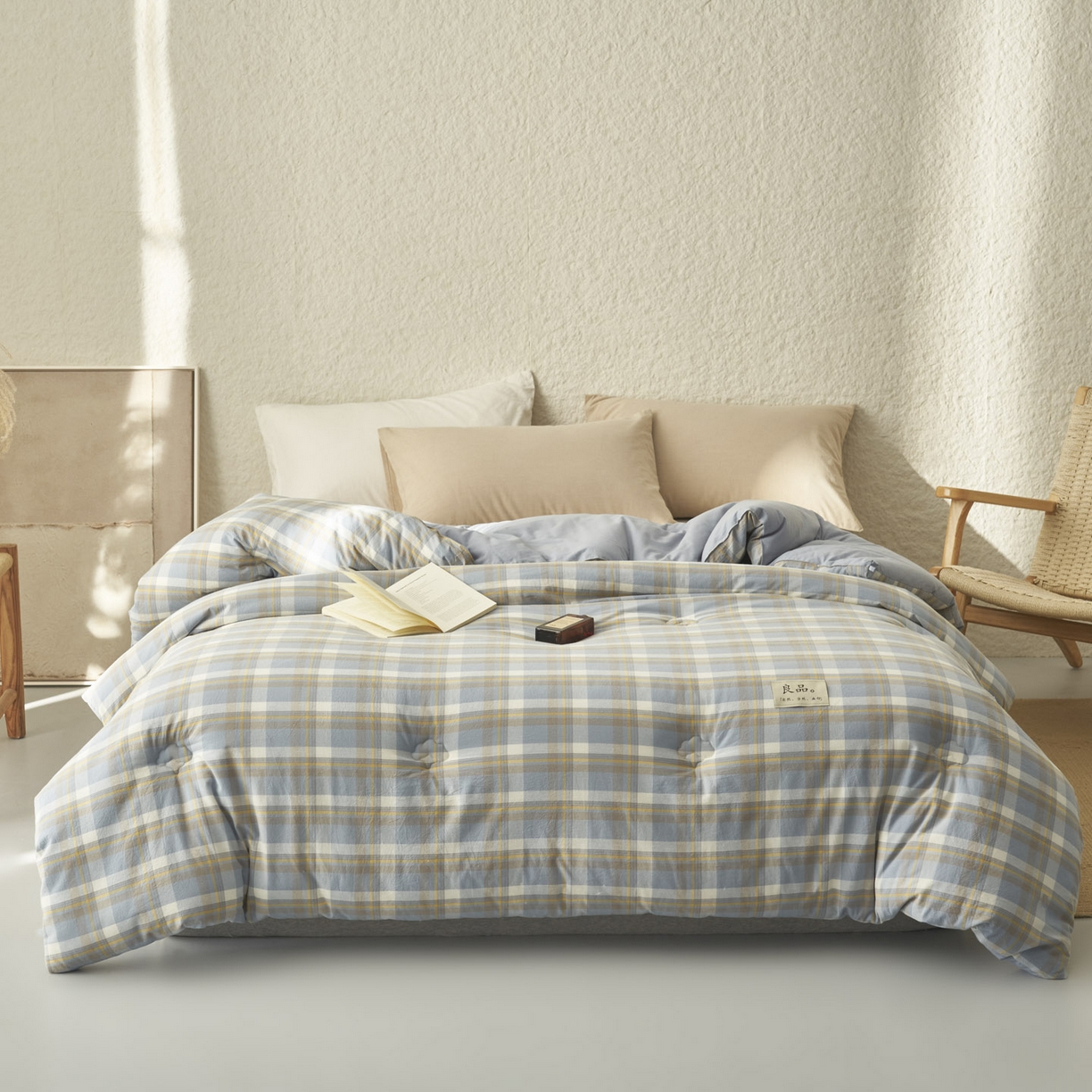 91家纺网 家纺一手货源 找家纺 子由家居 2025新款无印风100%新疆棉花被被子被芯 无印风-莫妮卡