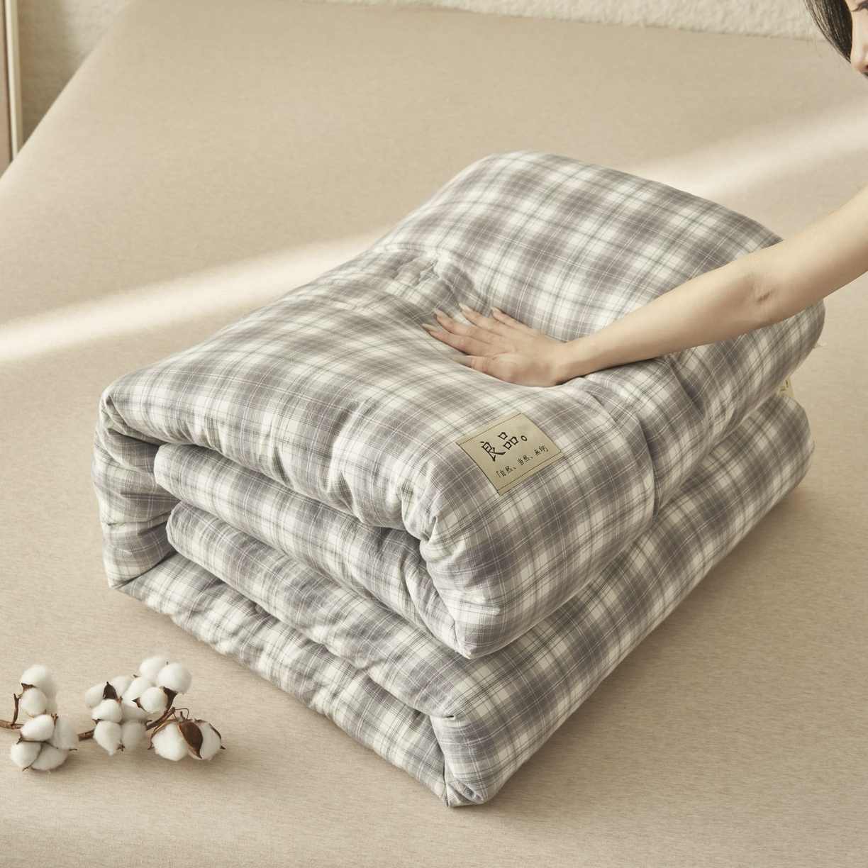 91家纺网 家纺一手货源 找家纺 子由家居 2025新款无印风100%新疆棉花被被子被芯 无印风-简约格调