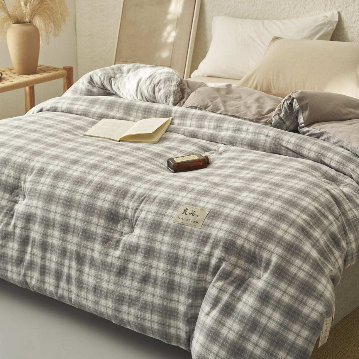 91家纺网 家纺一手货源 找家纺 子由家居 2025新款无印风100%新疆棉花被被子被芯 无印风-简约格调