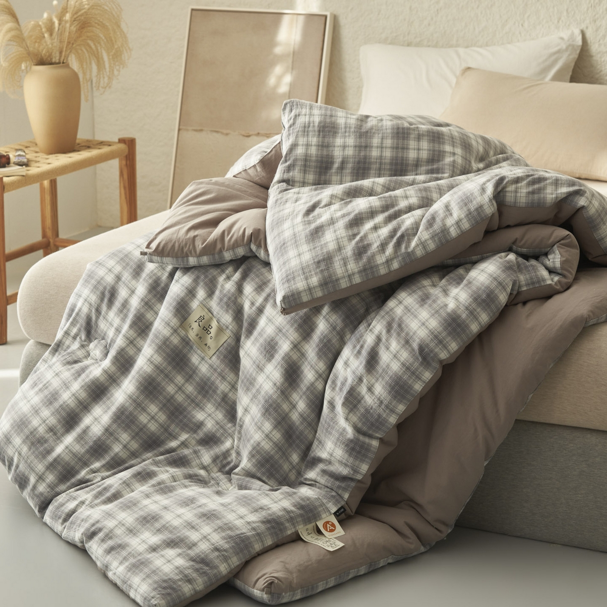 91家纺网 家纺一手货源 找家纺 子由家居 2025新款无印风100%新疆棉花被被子被芯 无印风-简约格调