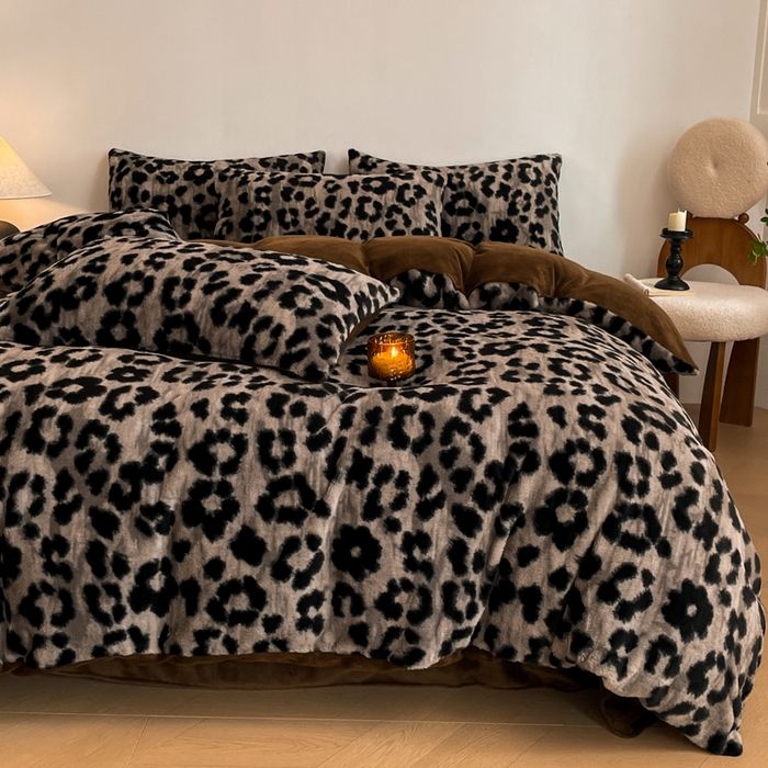 91家纺网 家纺一手货源 找家纺 （总）子曰 2025新款美拉德高克重兔绒牛奶绒床盖款四件套