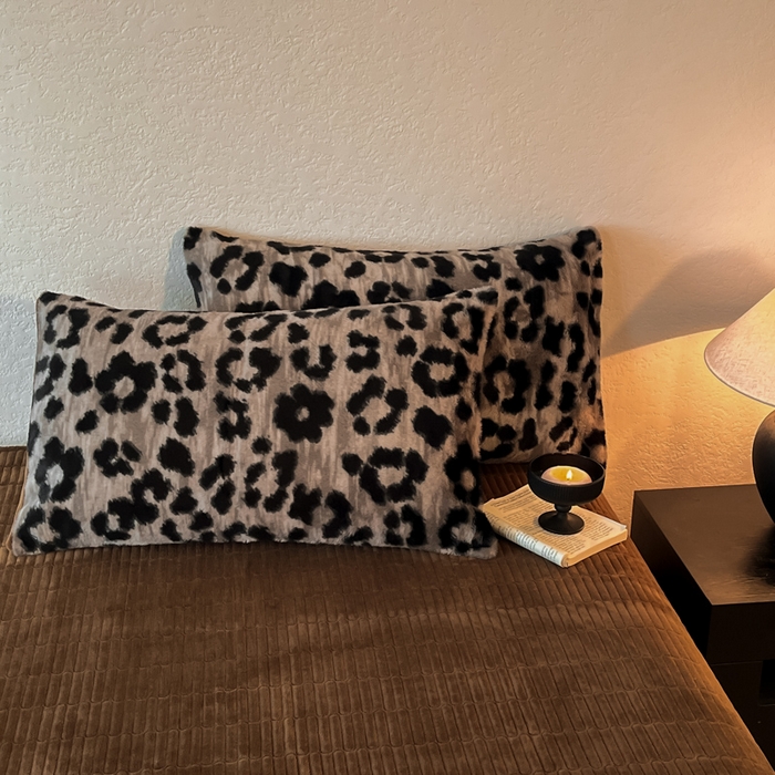 91家纺网 家纺一手货源 找家纺 子曰 2025新款美拉德高克重兔绒牛奶绒床盖款四件套 简约款-豹纹