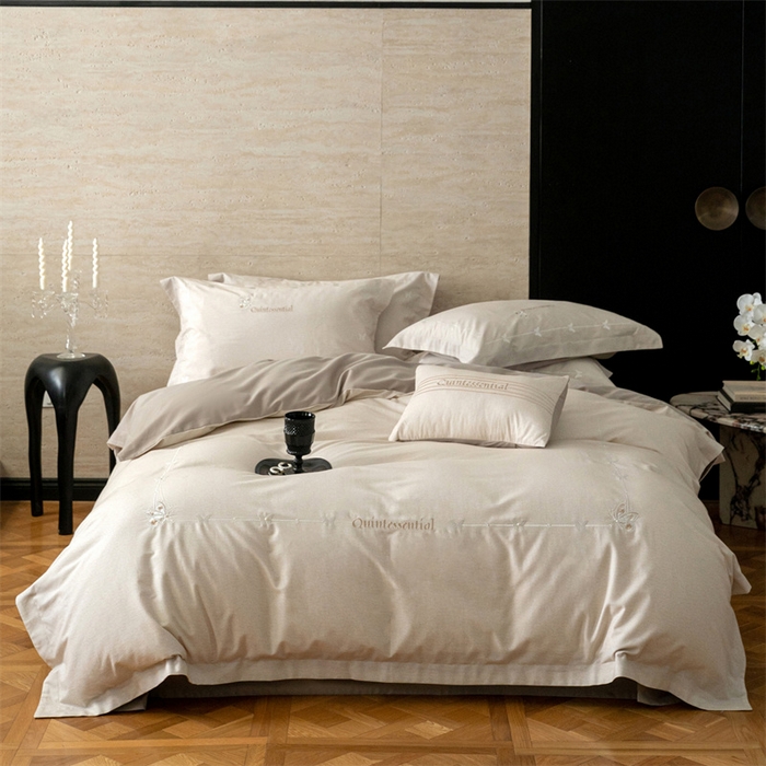 91家纺网 家纺一手货源 找家纺 （总）红番天家居馆 （控价）2025新款全棉云柔棉磨毛+磨毛肌理纹+工艺款四件套-岚蝶（每款供货价的基础上一切活动券后+100）