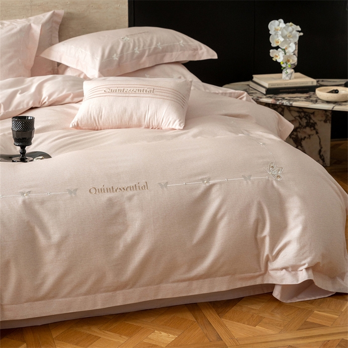 91家纺网 家纺一手货源 找家纺 红番天家居馆 （控价）2025新款全棉云柔棉磨毛+磨毛肌理纹+工艺款四件套-岚蝶（每款供货价的基础上一切活动券后+100） 岚蝶 盈盈