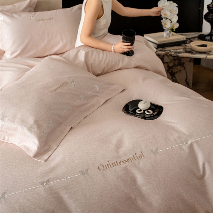 91家纺网 家纺一手货源 找家纺 红番天家居馆 （控价）2025新款全棉云柔棉磨毛+磨毛肌理纹+工艺款四件套-岚蝶（每款供货价的基础上一切活动券后+100） 岚蝶 盈盈