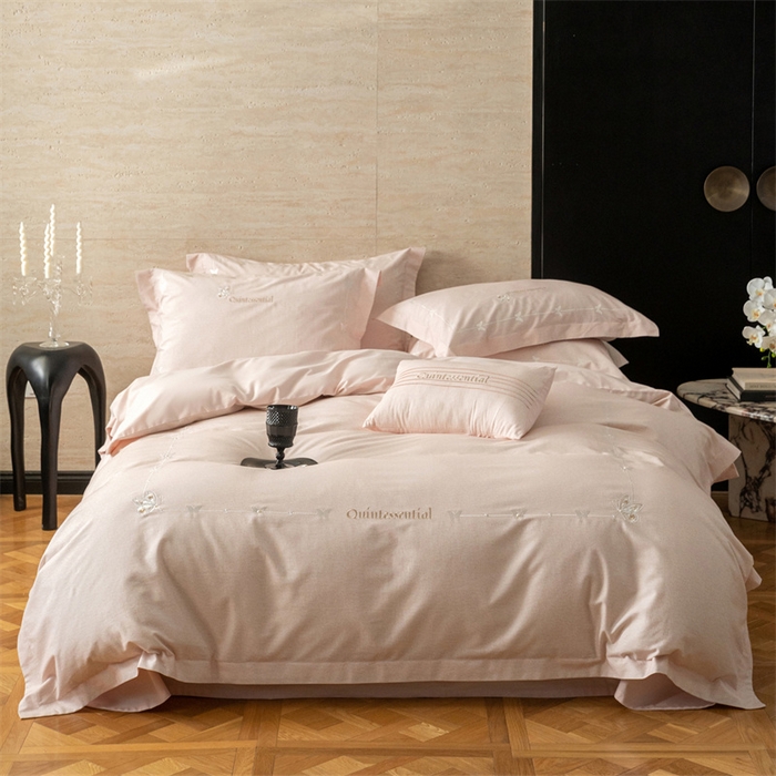 91家纺网 家纺一手货源 找家纺 （总）红番天家居馆 （控价）2025新款全棉云柔棉磨毛+磨毛肌理纹+工艺款四件套-岚蝶（每款供货价的基础上一切活动券后+100）