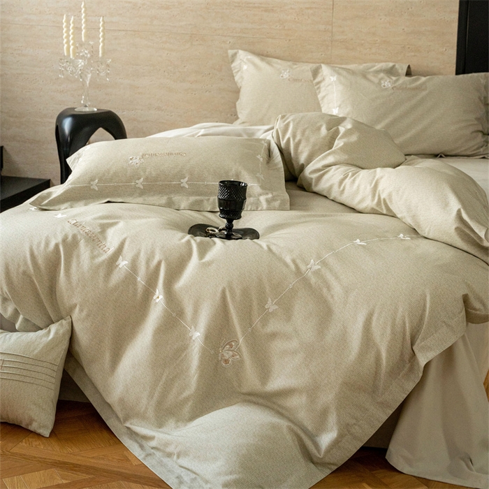 91家纺网 家纺一手货源 找家纺 红番天家居馆 （控价）2025新款全棉云柔棉磨毛+磨毛肌理纹+工艺款四件套-岚蝶（每款供货价的基础上一切活动券后+100） 岚蝶 山岚