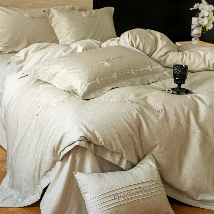 91家纺网 家纺一手货源 找家纺 （总）红番天家居馆 （控价）2025新款全棉云柔棉磨毛+磨毛肌理纹+工艺款四件套-岚蝶（每款供货价的基础上一切活动券后+100）