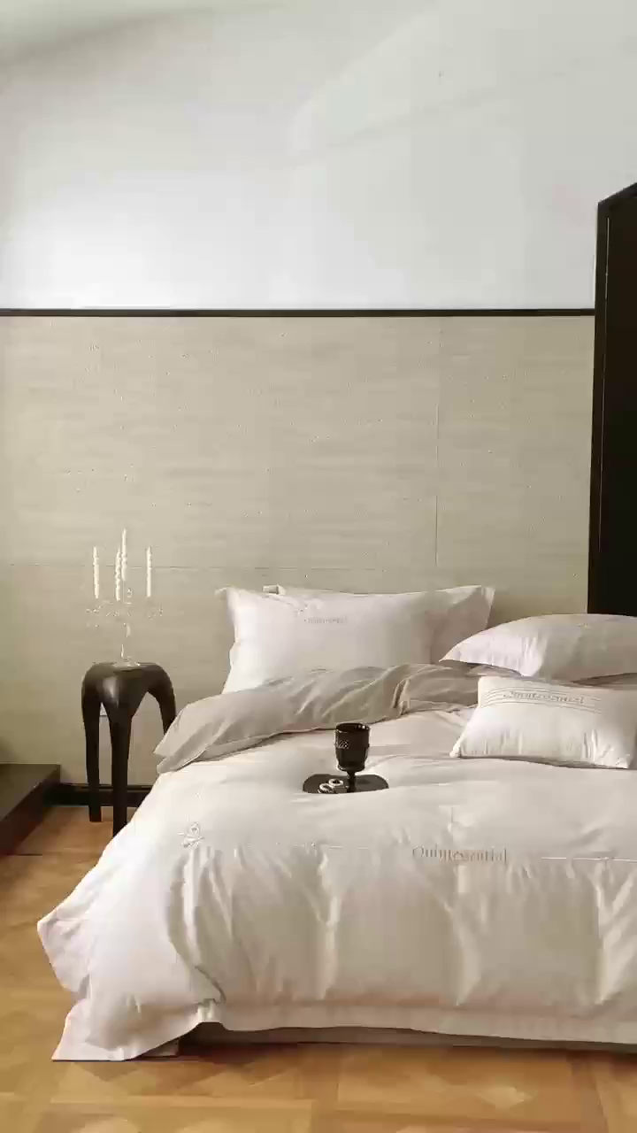 91家纺网 家纺一手货源 找家纺 红番天家居馆 （控价）2025新款全棉云柔棉磨毛+磨毛肌理纹+工艺款四件套-岚蝶（每款供货价的基础上一切活动券后+100） 岚蝶 杏子灰